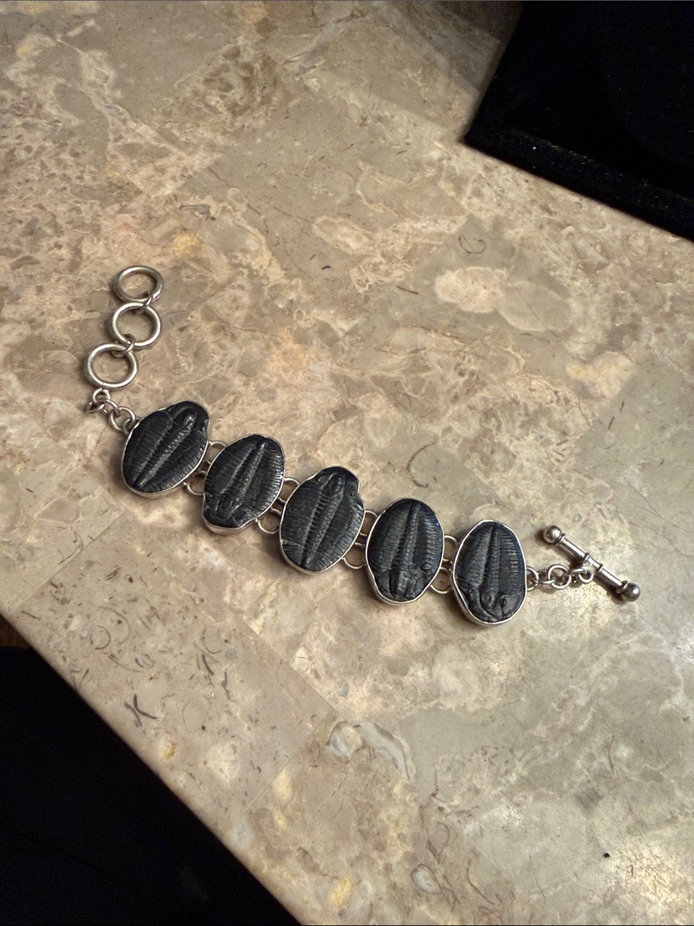 NWOT Charles Albert Trilobite sterling silver fancy toggle closure bracelet